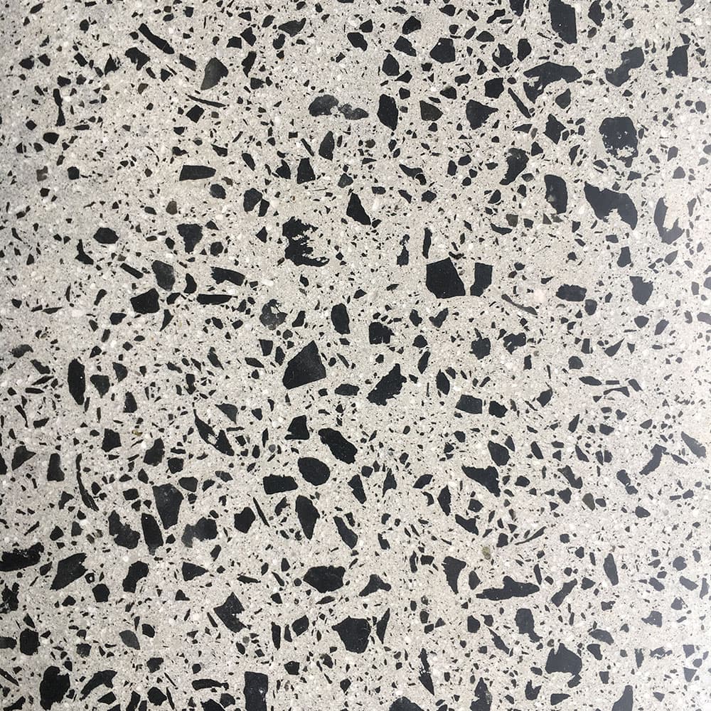 Full stone exposure polished concrete finish sample